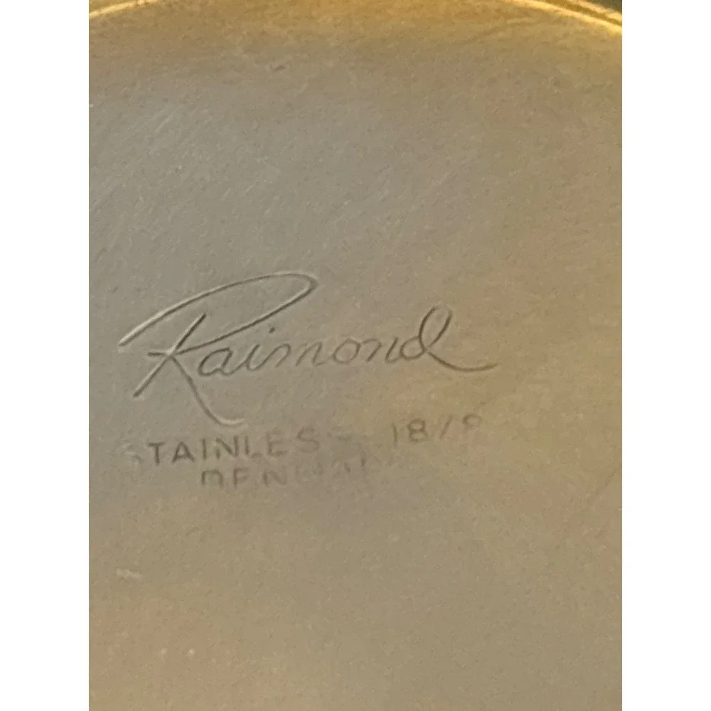 Raimond Stainless 18/8 Denmark Sherbet Dessert Bowl Attached Underplate Silver